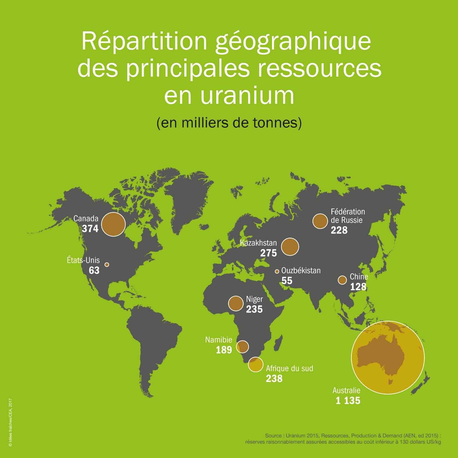carte répartition uranium