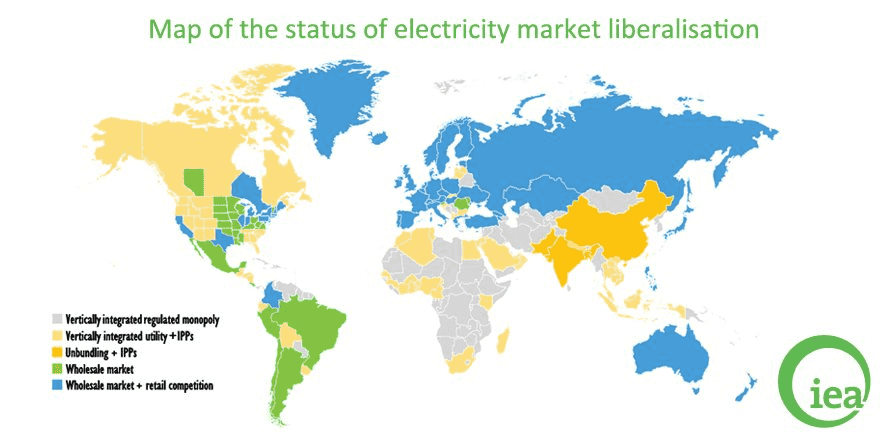 carte monde électricité