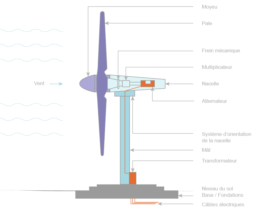 Comment est constituée une éolienne ?